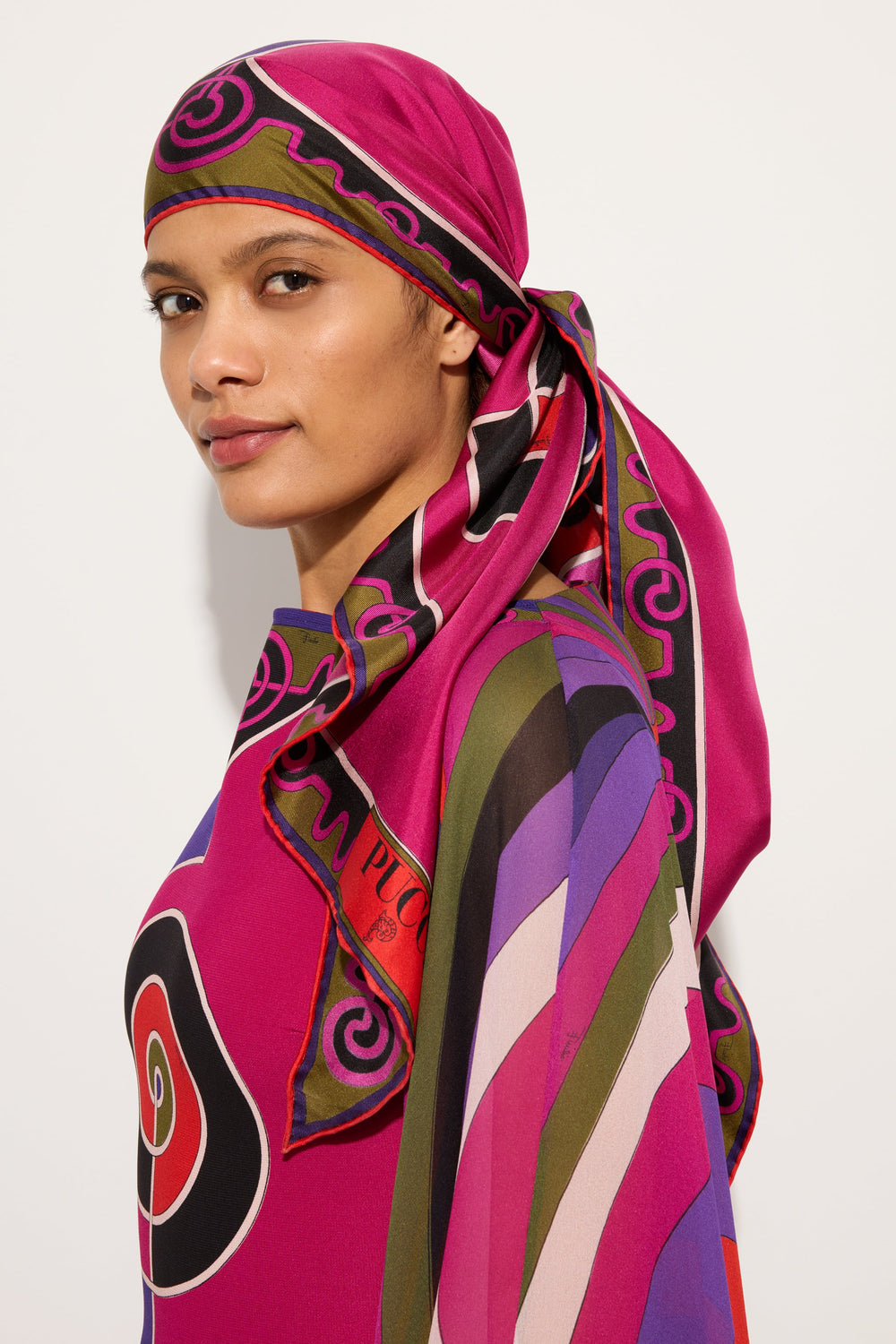 Astro Print Triangle Silk Scarf
 WOMAN Pucci