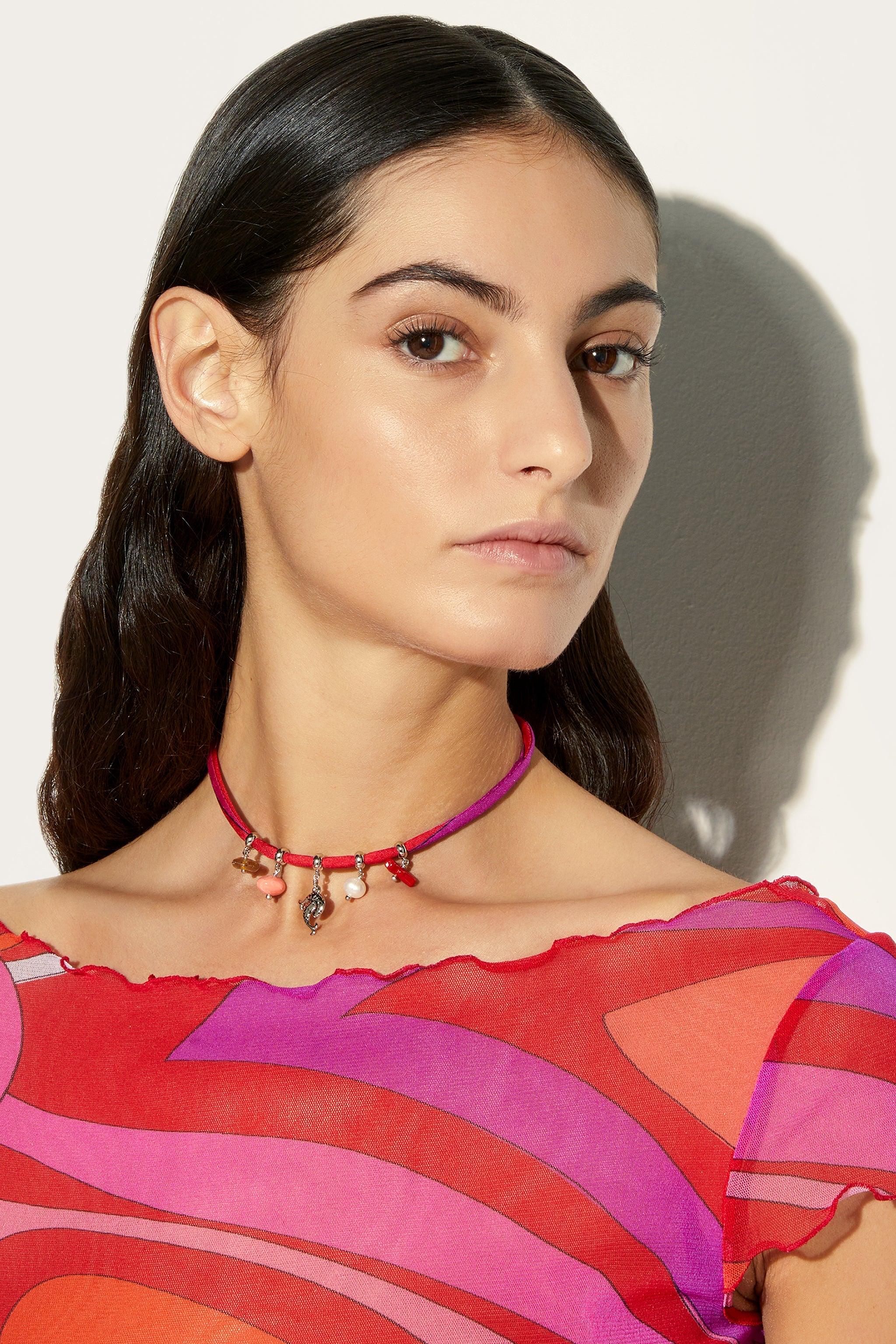 Marmo Print Choker With Pendants
 WOMAN Pucci