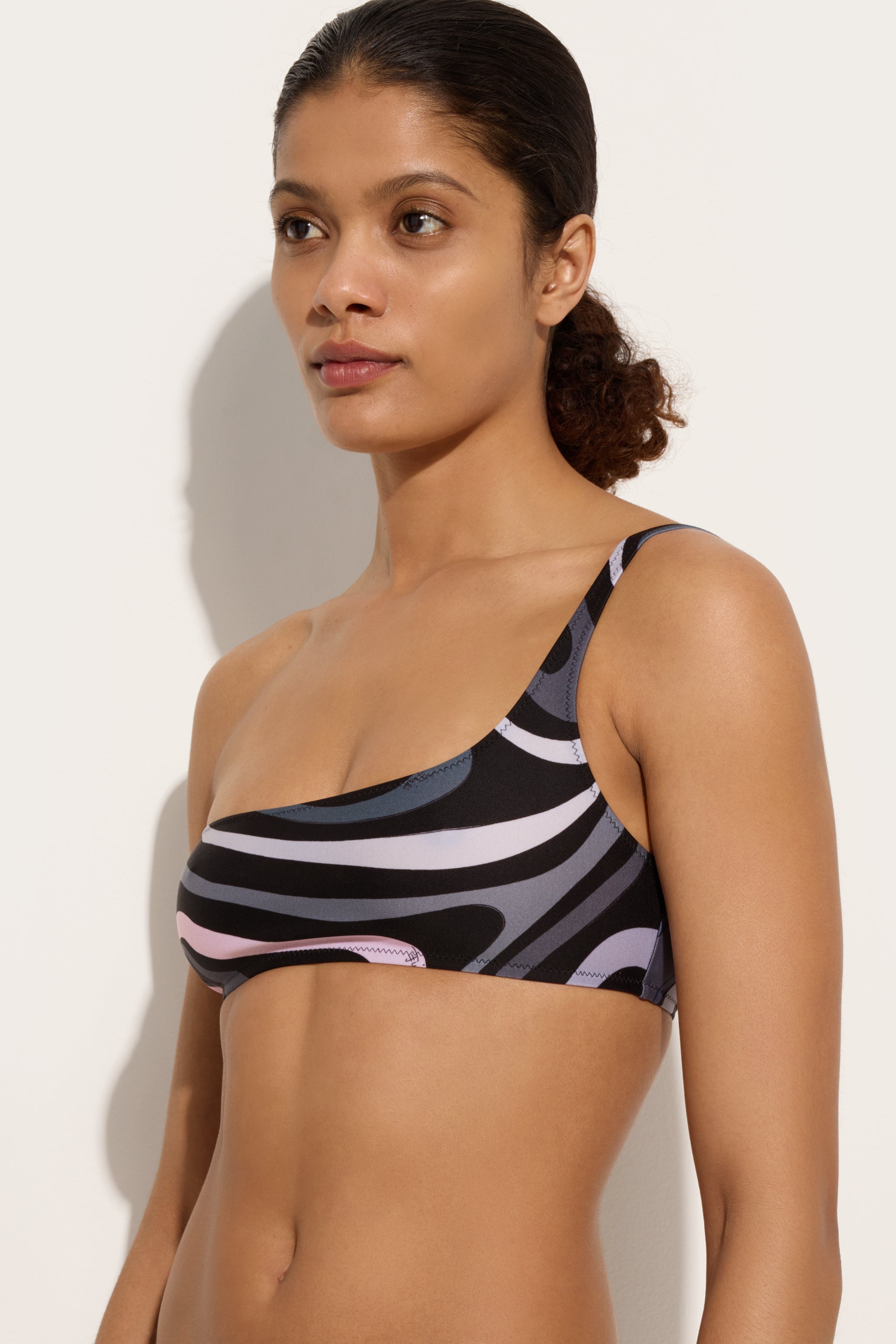 Marmo Print Asymmetrical Bikini Top
 WOMAN Pucci