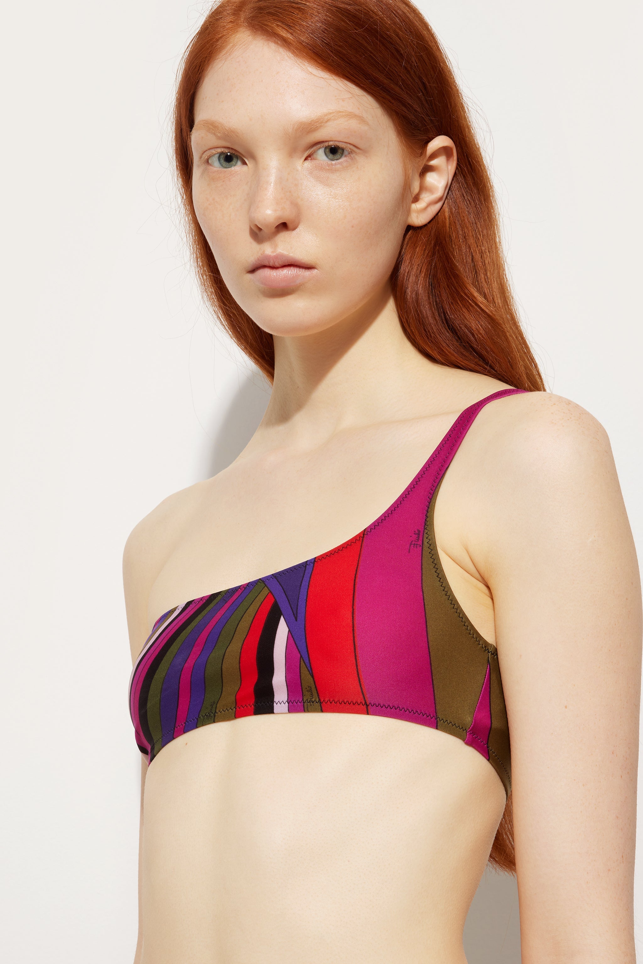 Iride Print One shoulder Bikini Top
 WOMAN Pucci