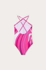 Marmo Print Cross-Over One-Piece Swimsuit
  Pucci
