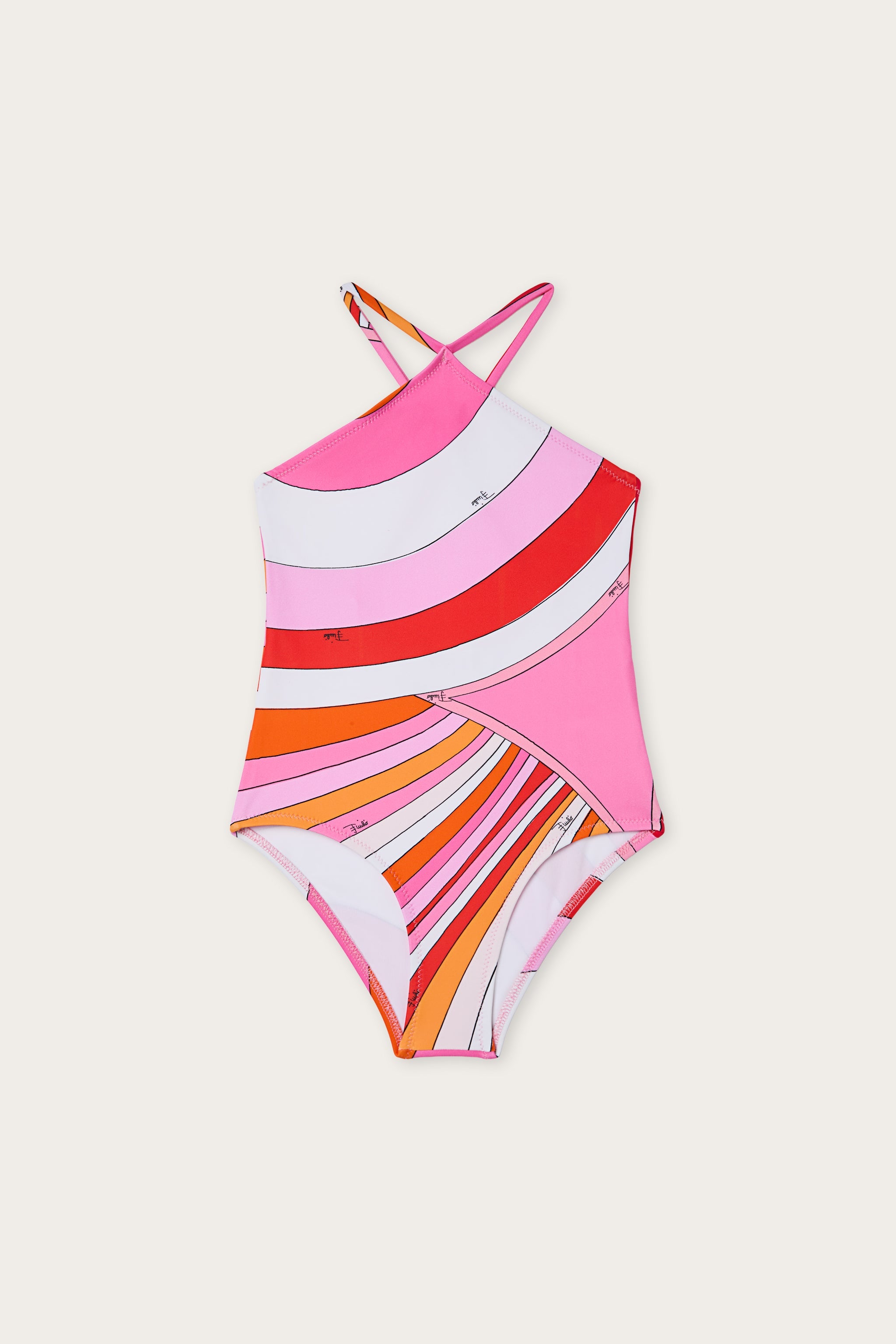 Iride Print Cross-Over One-Piece Swimsuit
  Pucci