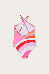 Iride Print Cross-Over One-Piece Swimsuit
  Pucci