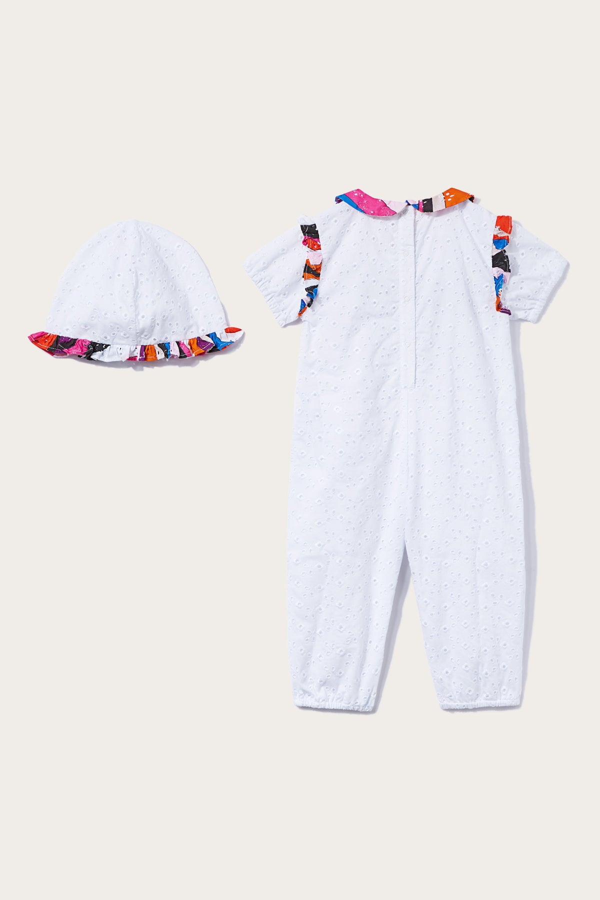 Iride-Print Broderie Anglaise Romper Set
  Pucci