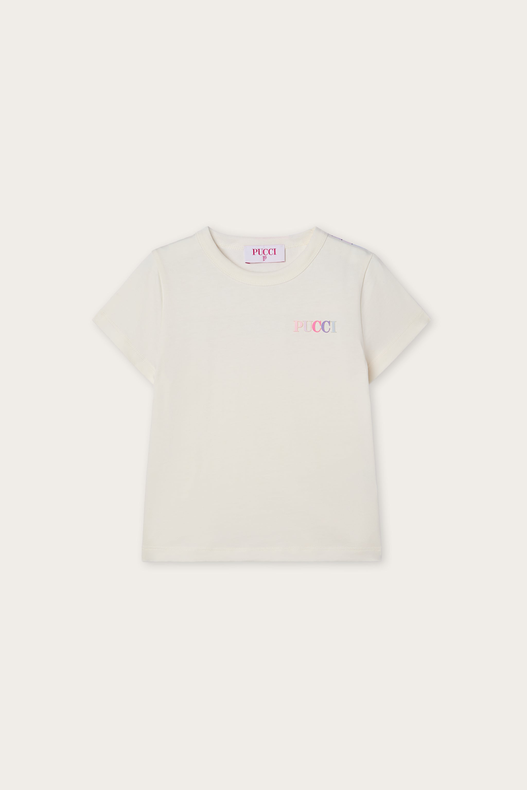 Embroidered T-shirt with Logo and Ruffle
  Pucci