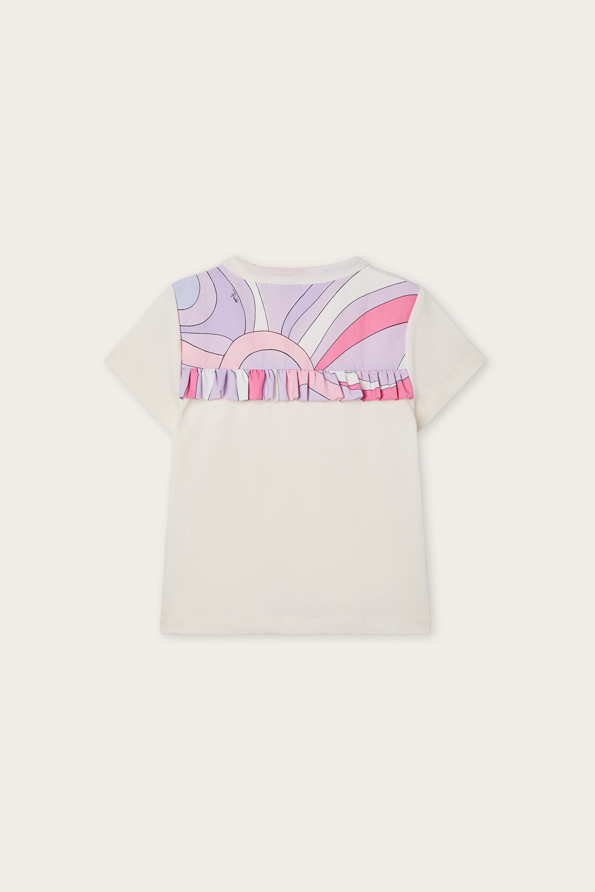 Embroidered T-shirt with Logo and Ruffle
  Pucci