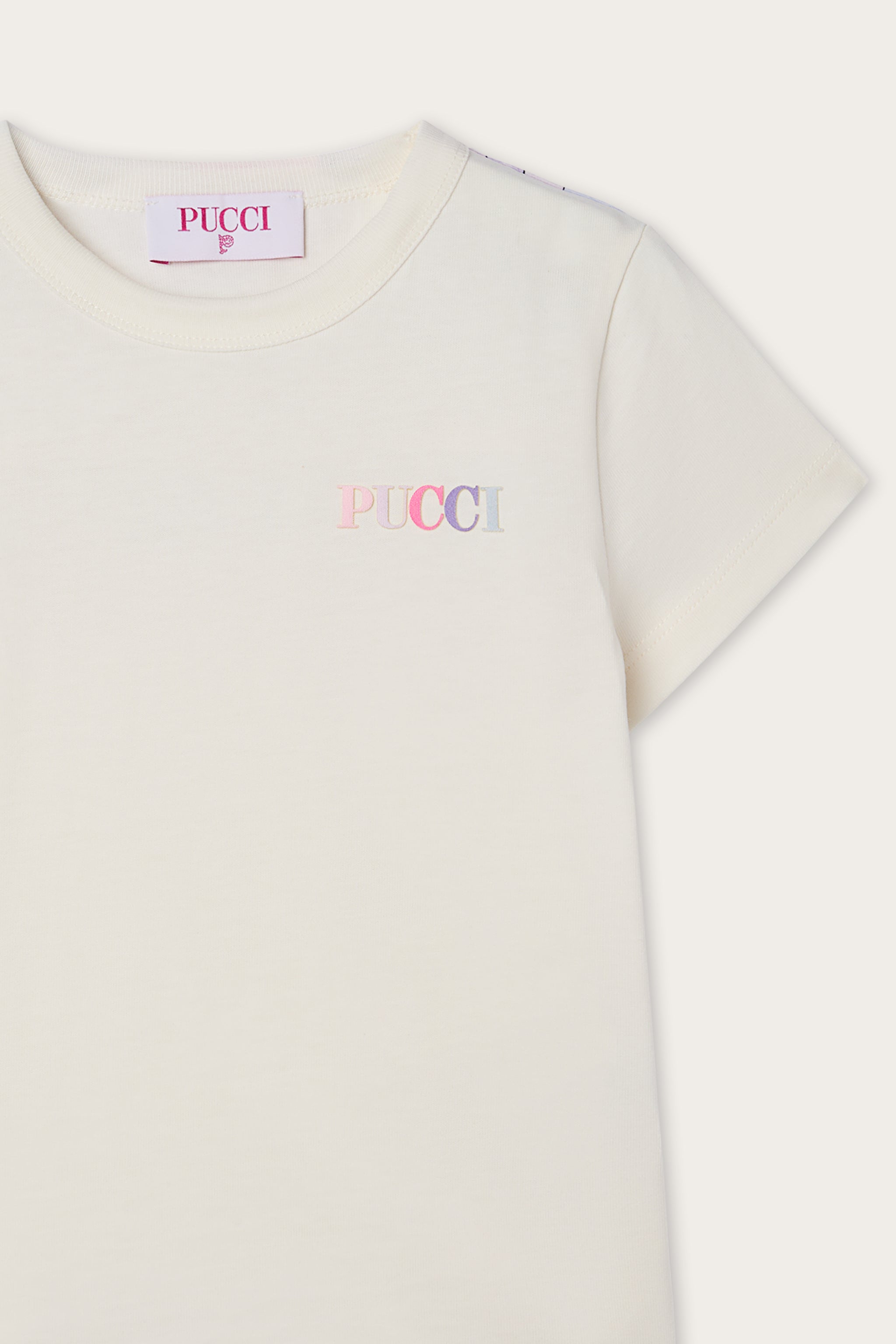 Embroidered T-shirt with Logo and Ruffle
  Pucci