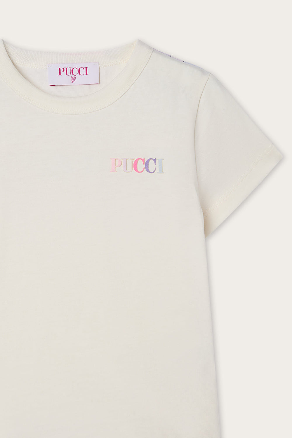 Embroidered T-shirt with Logo and Ruffle
  Pucci