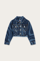 Denim Jacket with Laser-Cut Marmo Print
  Pucci