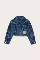 Denim Jacket with Laser-Cut Marmo Print
  Pucci