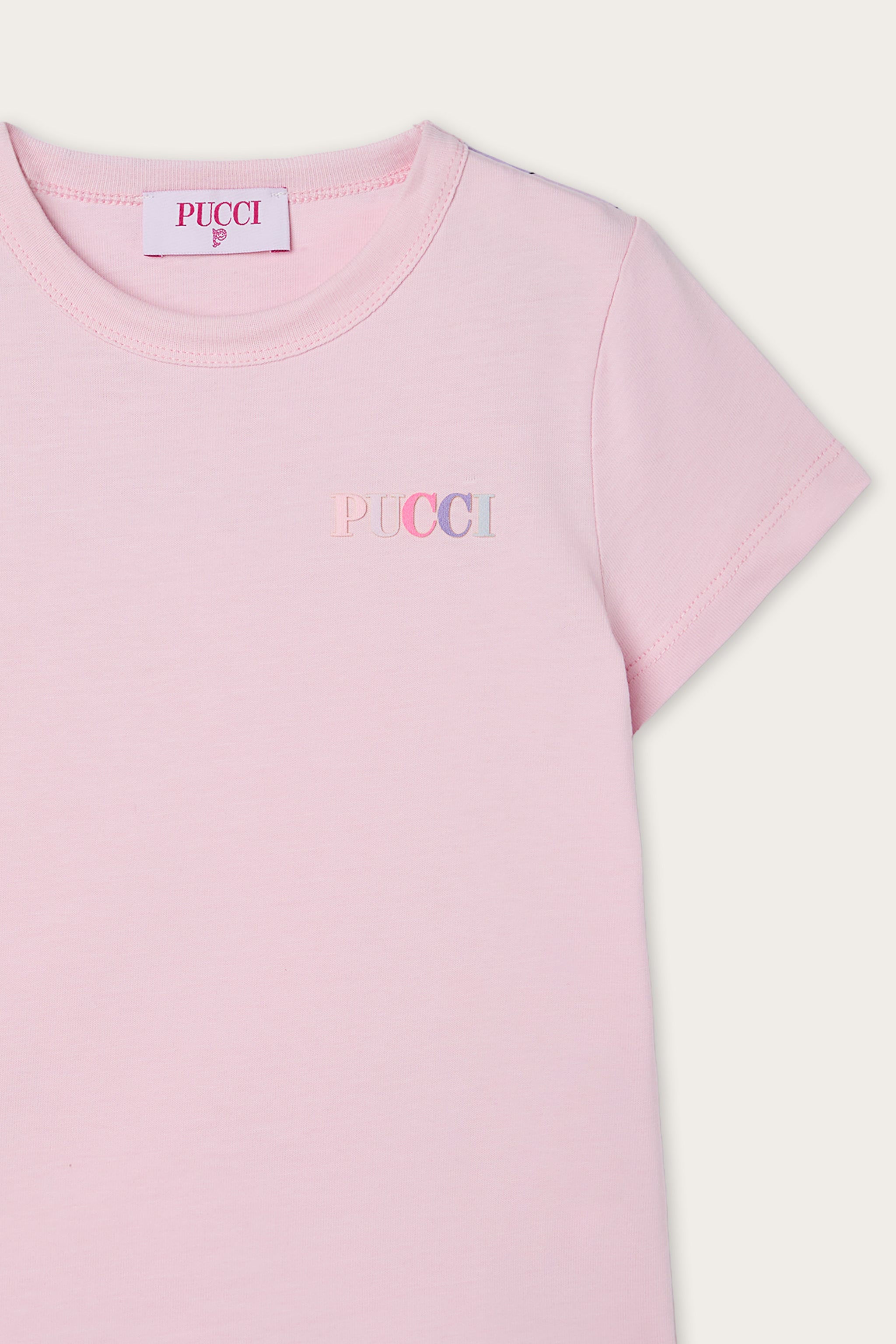 Embroidered T-shirt with Logo and Ruffle
  Pucci