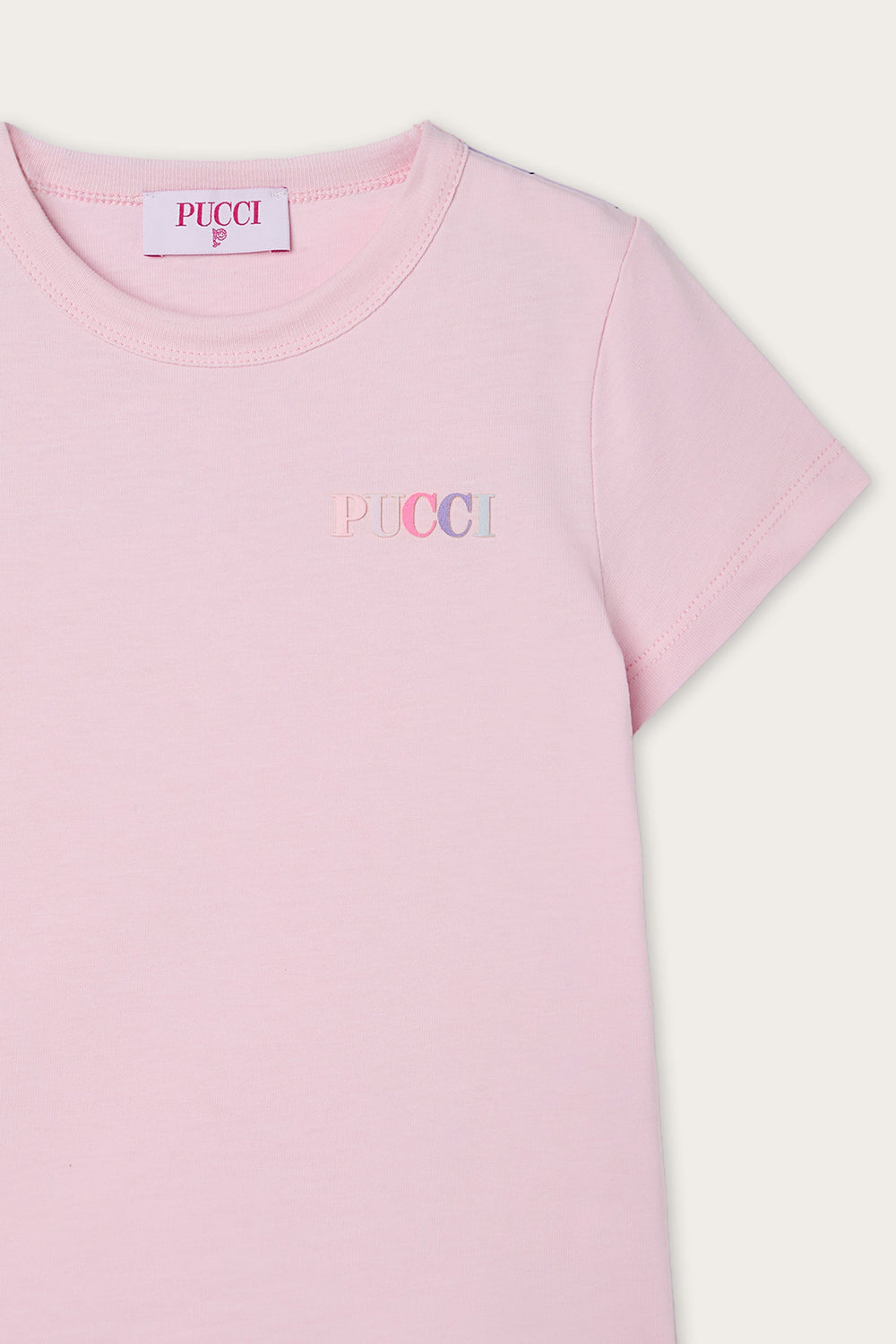 Embroidered T-shirt with Logo and Ruffle
  Pucci