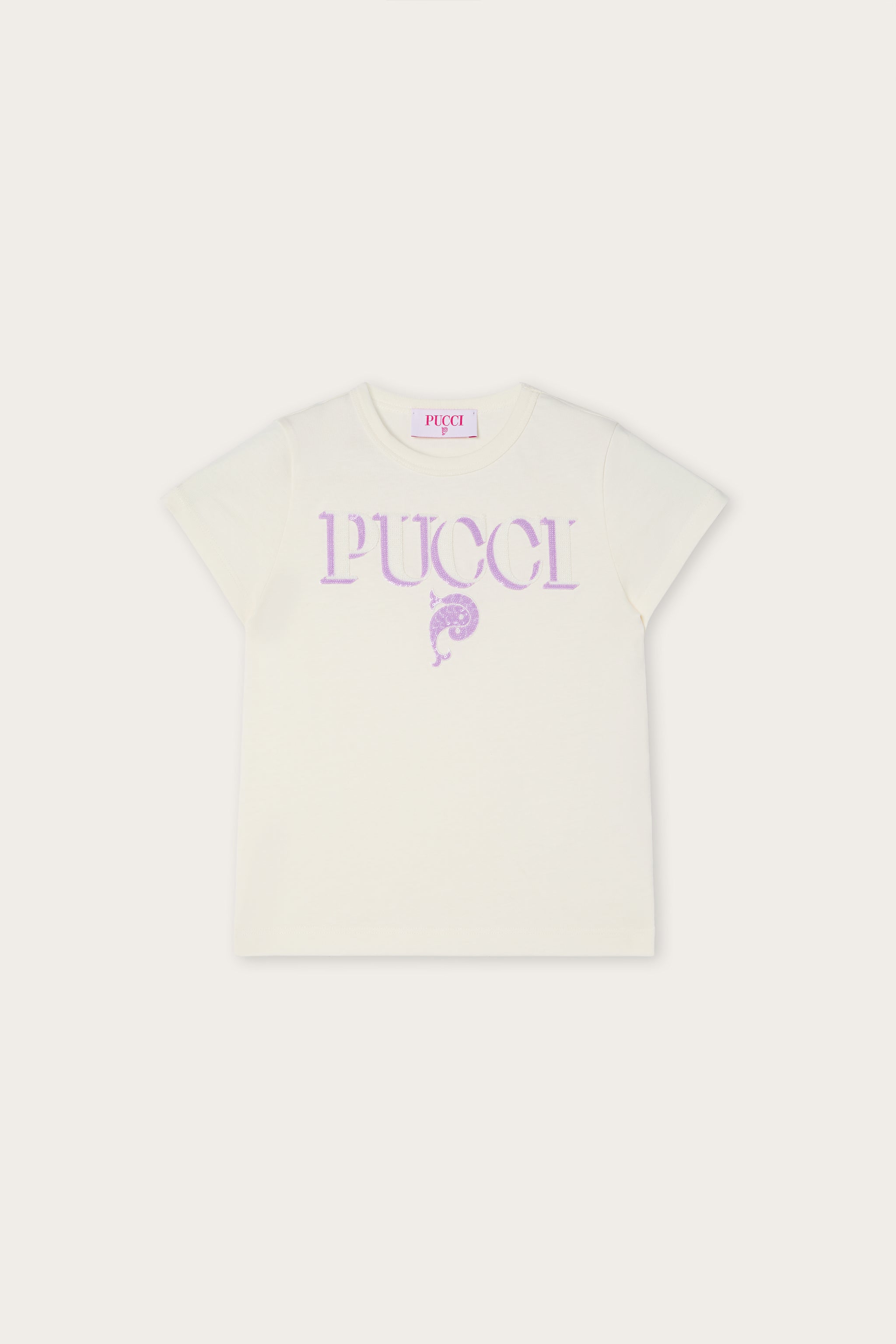 Sequin-Embellished Logo T-Shirt
  Pucci