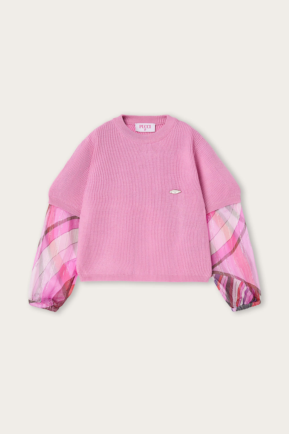Sweater with Voile Sleeves
  Pucci