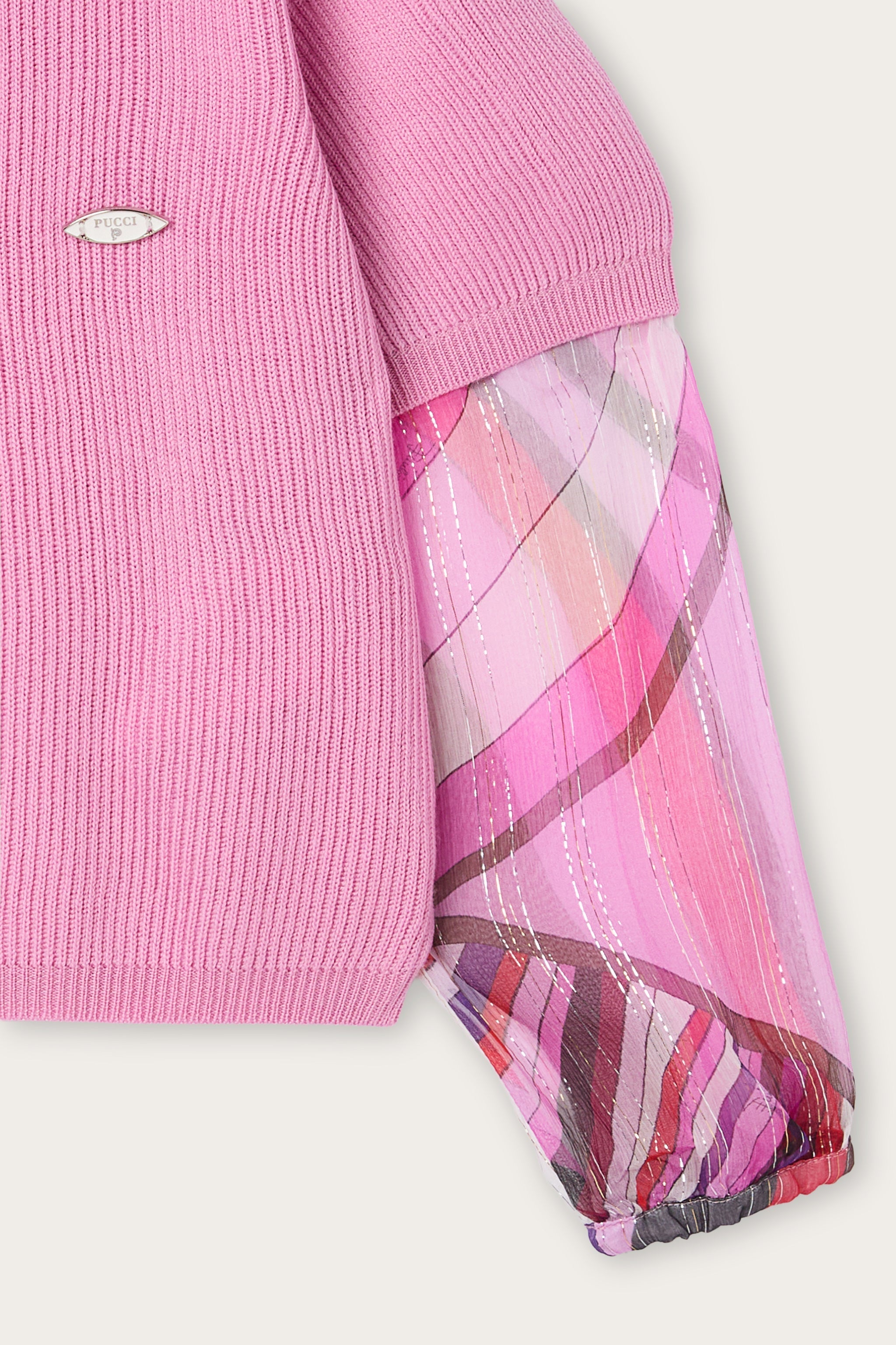 Sweater with Voile Sleeves
  Pucci