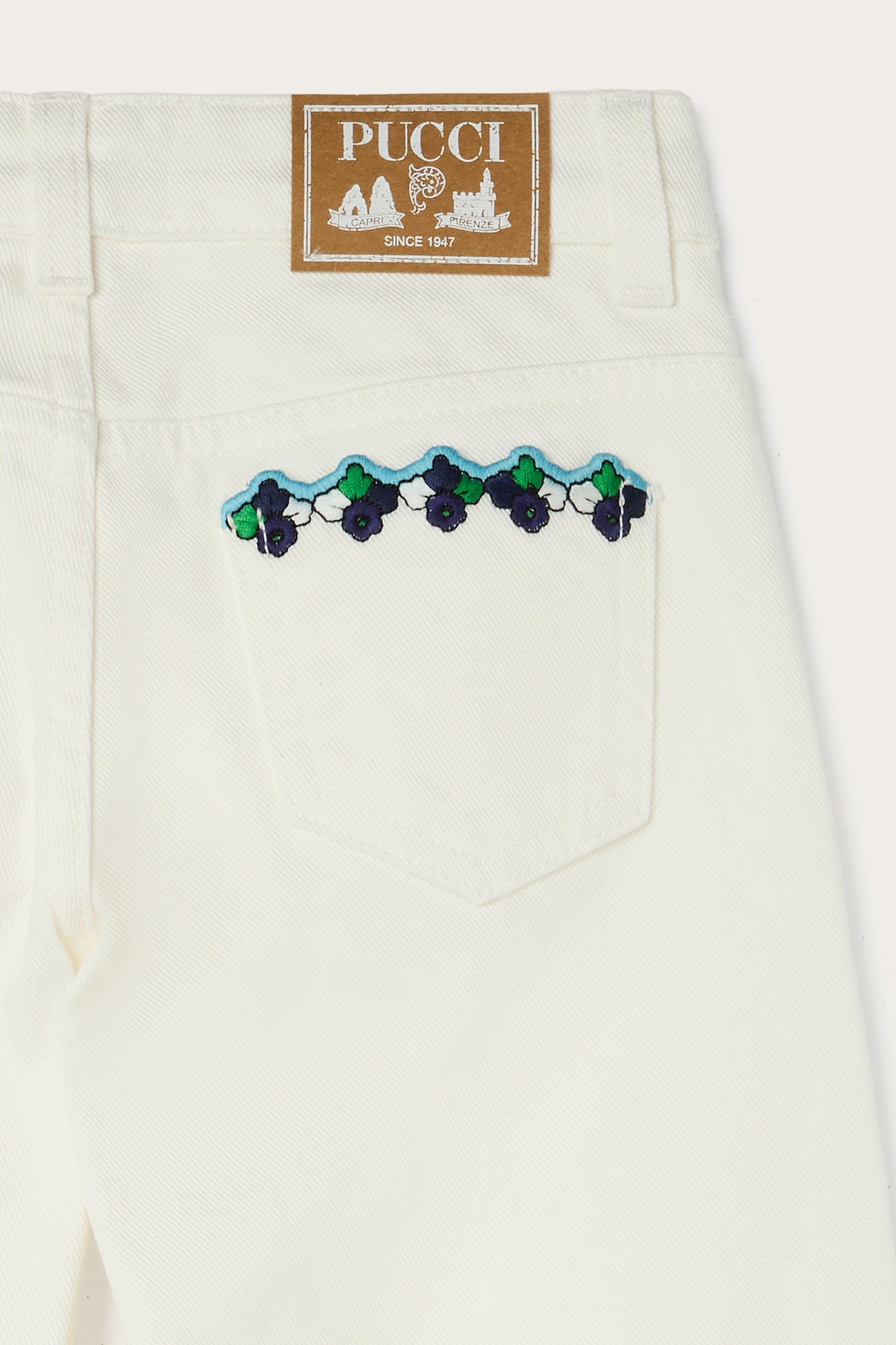 Flared Pants with Embroidered Details
  Pucci