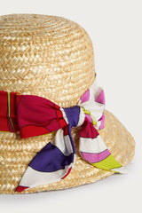 Straw Hat with Printed Bow
  Pucci