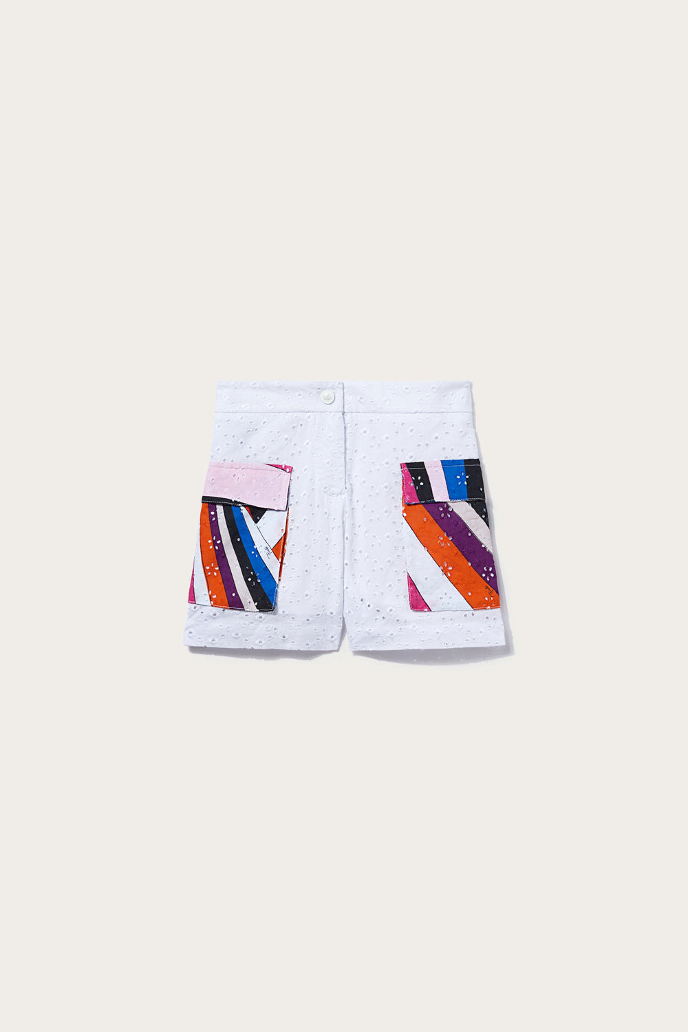 Iride-Print Broderie Anglaise Shorts
  Pucci